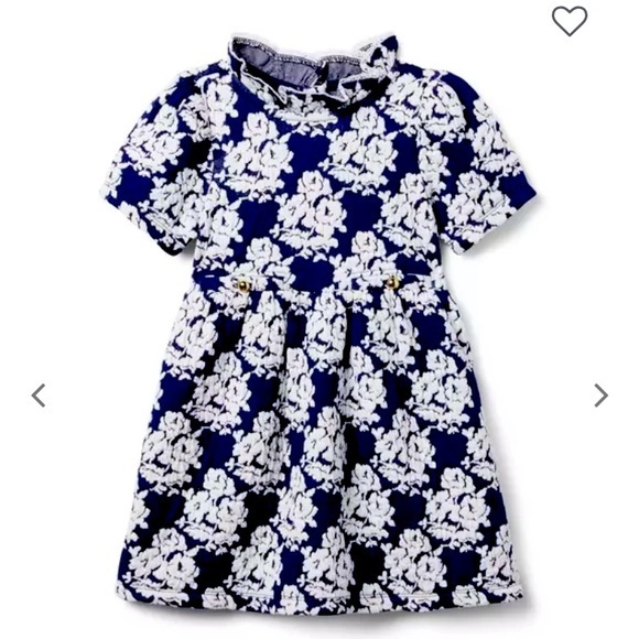 Janie and Jack Other - Janie and Jack Girls Navy Floral Jacquard Dress – Size 5, Merchant Marine NWT
